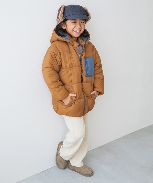 devirock(デビロック)の「洗える ファイバーダウン フードが取り外せる あったか防風 ジャケット(ダウンジャケット/コート・キッズ・サファリグリーン/ブラウン系その他/グレイッシュブルー/スミクロ/ブルー系その他/グリーン系その他・100cm/110cm/120cm/130cm/140cm/150cm/160cm)」の12枚目の写真