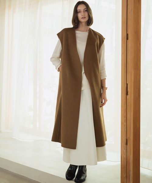 ELFRANK(エルフランク)の「【ウール70%】オーバーシルエット Vネック ロングジレ(ベスト・レディース・チャコールグレー/ブラック/キャメル・FREE)」の13枚目の写真