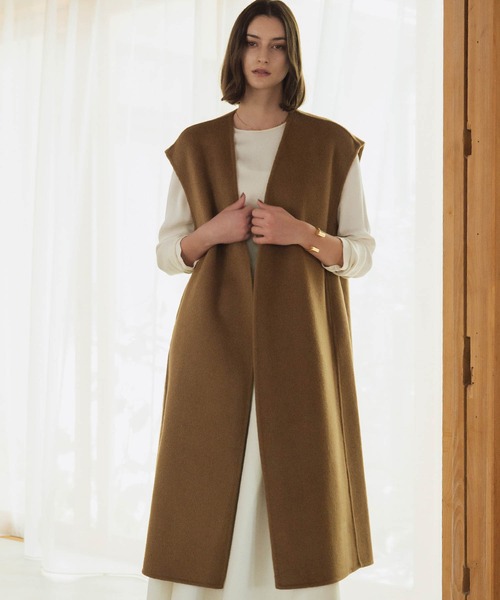 ELFRANK(エルフランク)の「【ウール70%】オーバーシルエット Vネック ロングジレ(ベスト・レディース・チャコールグレー/ブラック/キャメル・FREE)」の14枚目の写真