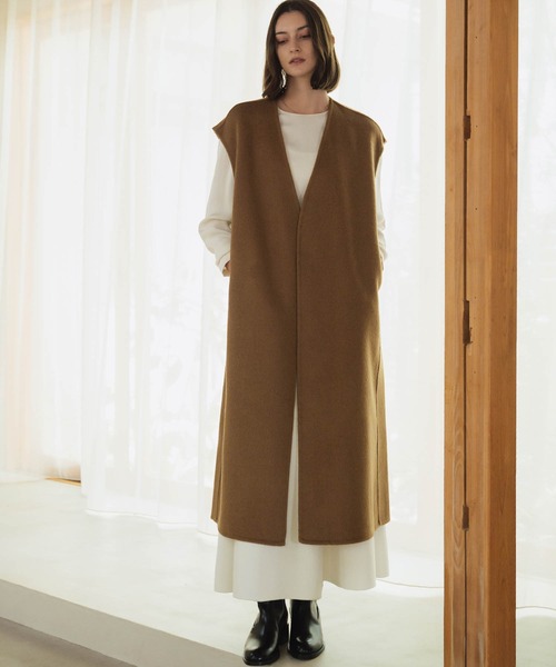 ELFRANK(エルフランク)の「【ウール70%】オーバーシルエット Vネック ロングジレ(ベスト・レディース・チャコールグレー/ブラック/キャメル・FREE)」の16枚目の写真