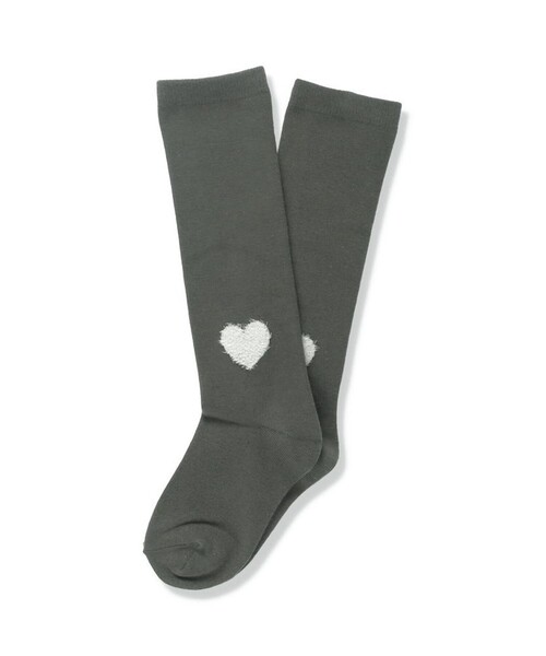 BRANSHES（ブランシェス）の「ワンポイントハイソックス（ソックス/靴下・キッズ・チャコールグレー/ラベンダー・19-21cm/16-18cm）」の2枚目の写真