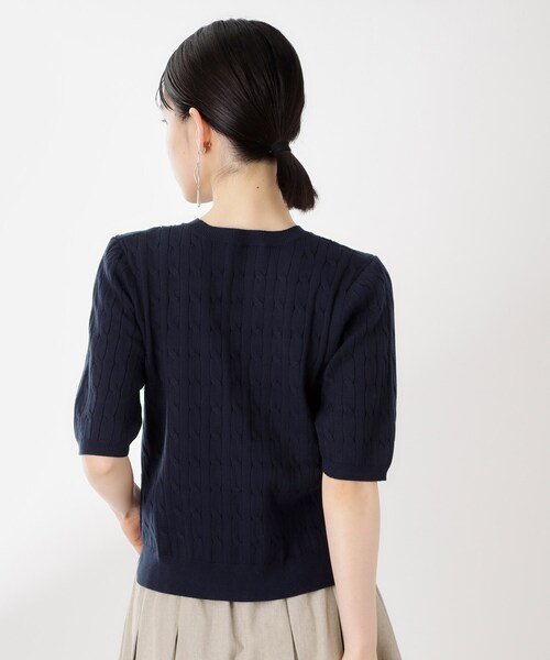 THE SHOP TK （ザ ショップ ティーケー ）の「ワンポイント刺繍ケーブル半袖ニット【洗濯機OK】（ニット/セーター・レディース・アイボリー/ネイビー/グリーン・13/12）」の18枚目の写真