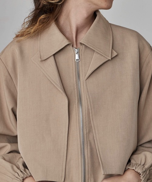 Theater code(シアターコード)の「Full-Zip Faux Layered Jacket / フルジップ フェイクレイヤード ジャケット 秋 秋服メンズ 2026年秋冬 冬服(ブルゾン・メンズ・ブラック/ベージュ・M/L)」の3枚目の写真