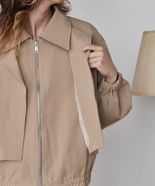 Theater code(シアターコード)の「Full-Zip Faux Layered Jacket / フルジップ フェイクレイヤード ジャケット 秋 秋服メンズ 2026年秋冬 冬服(ブルゾン・メンズ・ブラック/ベージュ・M/L)」の4枚目の写真