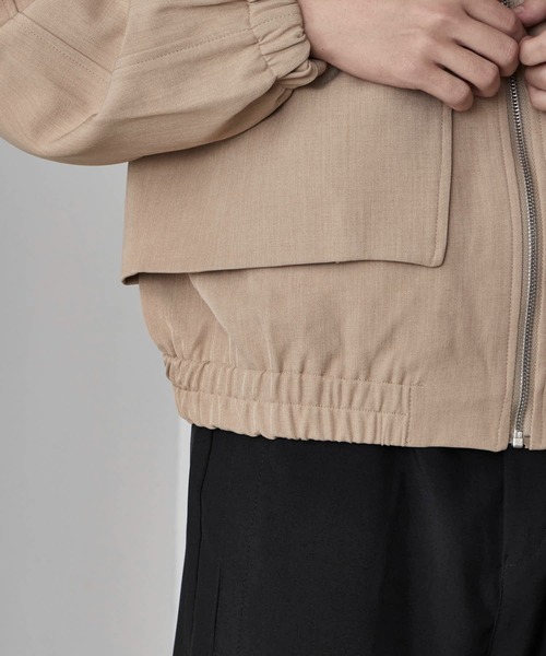 Theater code(シアターコード)の「Full-Zip Faux Layered Jacket / フルジップ フェイクレイヤード ジャケット 秋 秋服メンズ 2026年秋冬 冬服(ブルゾン・メンズ・ブラック/ベージュ・M/L)」の6枚目の写真