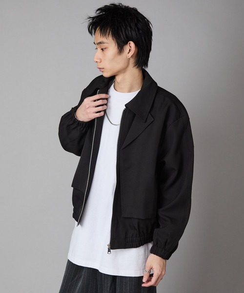 Theater code(シアターコード)の「Full-Zip Faux Layered Jacket / フルジップ フェイクレイヤード ジャケット 秋 秋服メンズ 2026年秋冬 冬服(ブルゾン・メンズ・ブラック/ベージュ・M/L)」の15枚目の写真