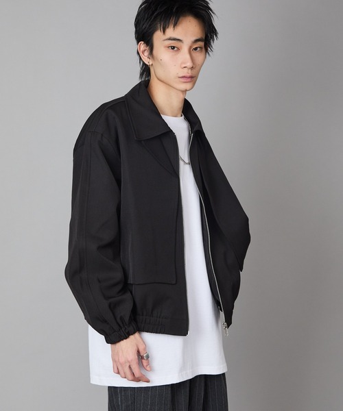 Theater code(シアターコード)の「Full-Zip Faux Layered Jacket / フルジップ フェイクレイヤード ジャケット 秋 秋服メンズ 2026年秋冬 冬服(ブルゾン・メンズ・ブラック/ベージュ・M/L)」の11枚目の写真