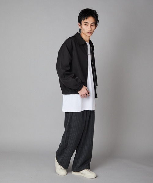 Theater code(シアターコード)の「Full-Zip Faux Layered Jacket / フルジップ フェイクレイヤード ジャケット 秋 秋服メンズ 2026年秋冬 冬服(ブルゾン・メンズ・ブラック/ベージュ・M/L)」の20枚目の写真