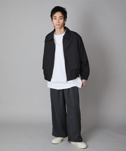 Theater code(シアターコード)の「Full-Zip Faux Layered Jacket / フルジップ フェイクレイヤード ジャケット 秋 秋服メンズ 2026年秋冬 冬服(ブルゾン・メンズ・ブラック/ベージュ・M/L)」の17枚目の写真