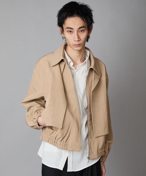 Theater code(シアターコード)の「Full-Zip Faux Layered Jacket / フルジップ フェイクレイヤード ジャケット 秋 秋服メンズ 2026年秋冬 冬服(ブルゾン・メンズ・ブラック/ベージュ・M/L)」の21枚目の写真