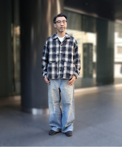 many men many mind（メニーメンメニーマインド）の「MANYMENMANYMINDS / ダメージ加工チェックネルシャツ（シャツ/ブラウス・メンズ・ブラウン/ネイビー/ブラック・LARGE/MEDIUM/X-LARGE）」の4枚目の写真