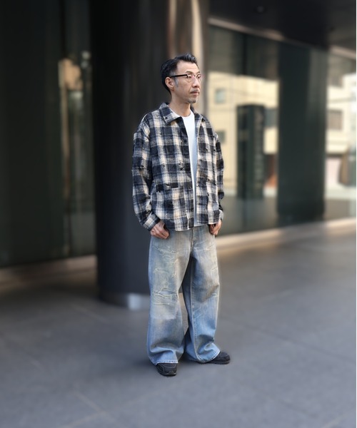 many men many mind（メニーメンメニーマインド）の「MANYMENMANYMINDS / ダメージ加工チェックネルシャツ（シャツ/ブラウス・メンズ・ブラウン/ネイビー/ブラック・LARGE/MEDIUM/X-LARGE）」の6枚目の写真