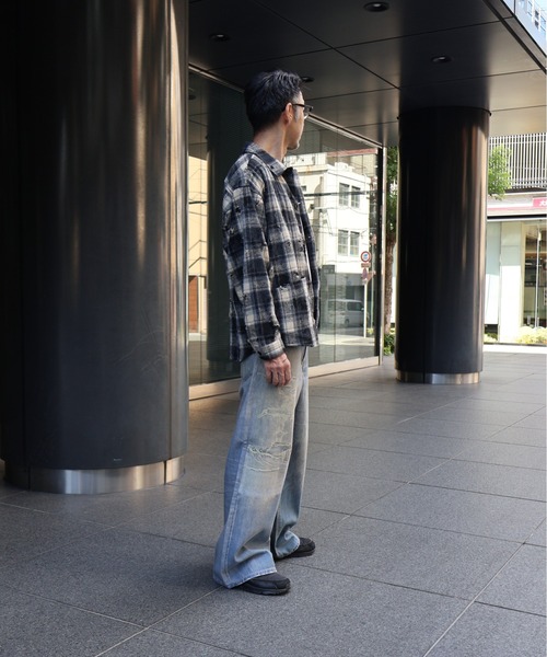 many men many mind（メニーメンメニーマインド）の「MANYMENMANYMINDS / ダメージ加工チェックネルシャツ（シャツ/ブラウス・メンズ・ブラウン/ネイビー/ブラック・LARGE/MEDIUM/X-LARGE）」の9枚目の写真