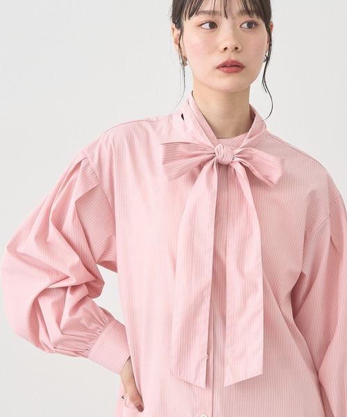 タグ付き 未使用品 24SS ハグオーワー シフォンギャザーブラウス