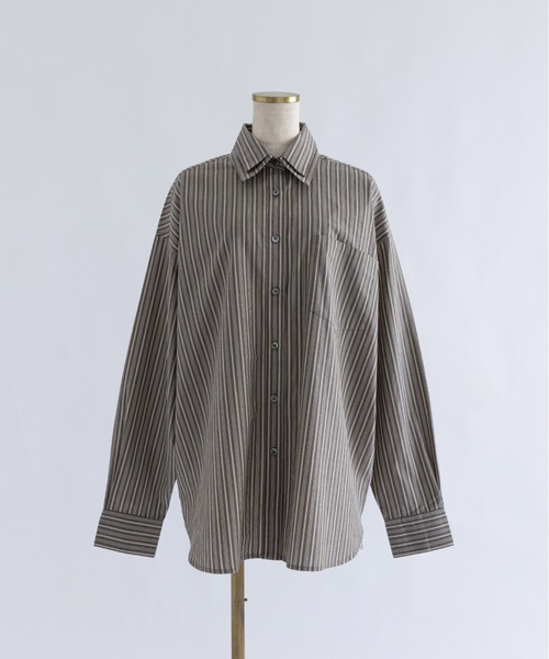 Vintage Stripe Double Collar Over Shirts（シャツ/ブラウス）｜EN 