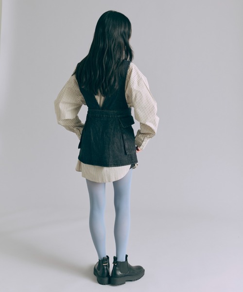 EN NEUME(エンノイム)の「Vintage Stripe Double Collar Over Shirt(シャツ/ブラウス・レディース・ベージュ/ネイビー/ブラウン・FREE)」の21枚目の写真
