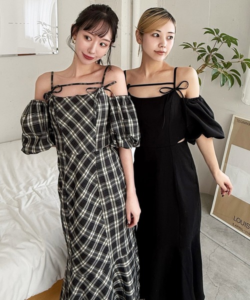 ROYAL PARTY（ロイヤルパーティー）の「バルーンスリーブカットアウトマーメイドワンピース（ワンピース・レディース・ブラック系その他/ブラウン系その他/ブラック・FREE）」の13枚目の写真