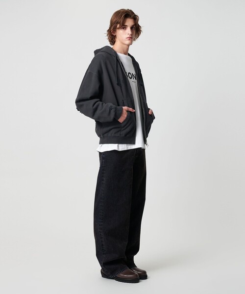 MONKEY TIME（モンキータイム）の「フレンチテリー ディストレスト フルジップ フーディー（パーカー・メンズ・ブラック/ピンク・L/XL/S/M）」の8枚目の写真