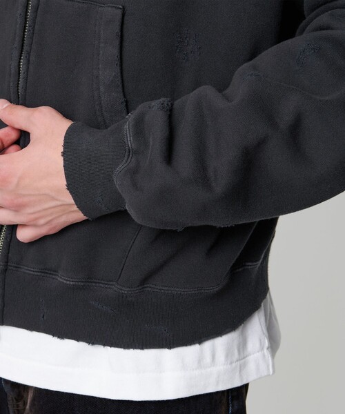 MONKEY TIME（モンキータイム）の「フレンチテリー ディストレスト フルジップ フーディー（パーカー・メンズ・ブラック/ピンク・L/XL/S/M）」の17枚目の写真