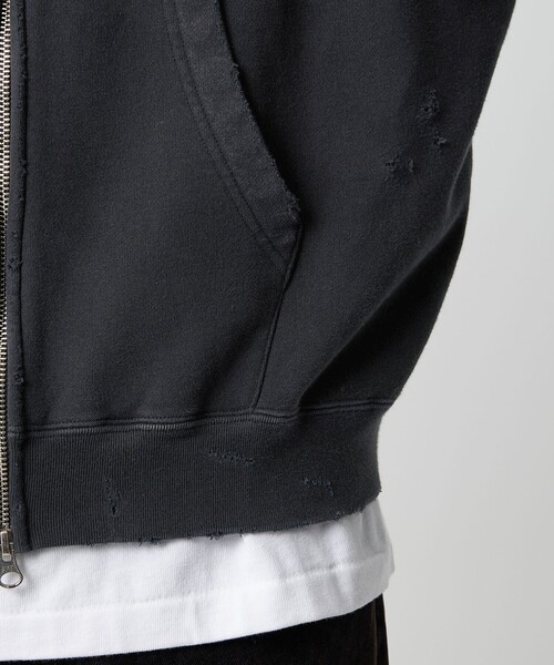 MONKEY TIME（モンキータイム）の「フレンチテリー ディストレスト フルジップ フーディー（パーカー・メンズ・ブラック/ピンク・L/XL/S/M）」の18枚目の写真