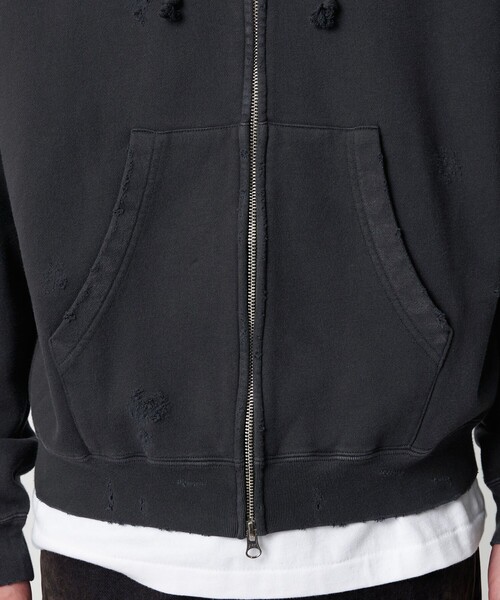 MONKEY TIME（モンキータイム）の「フレンチテリー ディストレスト フルジップ フーディー（パーカー・メンズ・ブラック/ピンク・L/XL/S/M）」の19枚目の写真