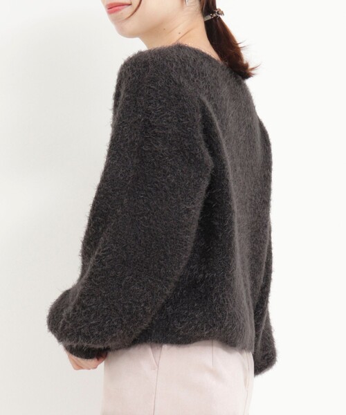 MICO COULIER（ミコクリエ）の「ダブルフェイスシャギー2WAYプルオーバーニット（ニット/セーター・レディース・ブルー/チャコールグレー/グレイッシュベージュ・38）」の10枚目の写真