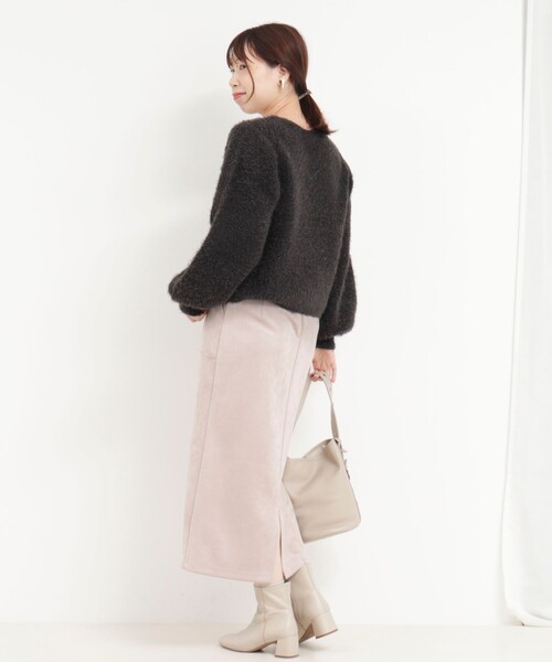 MICO COULIER（ミコクリエ）の「ダブルフェイスシャギー2WAYプルオーバーニット（ニット/セーター・レディース・ブルー/チャコールグレー/グレイッシュベージュ・38）」の9枚目の写真