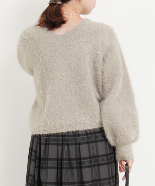 MICO COULIER（ミコクリエ）の「ダブルフェイスシャギー2WAYプルオーバーニット（ニット/セーター・レディース・ブルー/チャコールグレー/グレイッシュベージュ・38）」の5枚目の写真