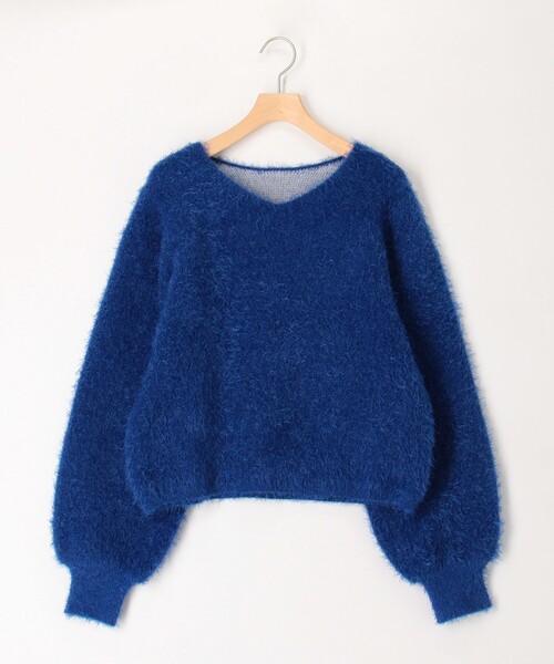 MICO COULIER（ミコクリエ）の「ダブルフェイスシャギー2WAYプルオーバーニット（ニット/セーター・レディース・ブルー/チャコールグレー/グレイッシュベージュ・38）」の19枚目の写真