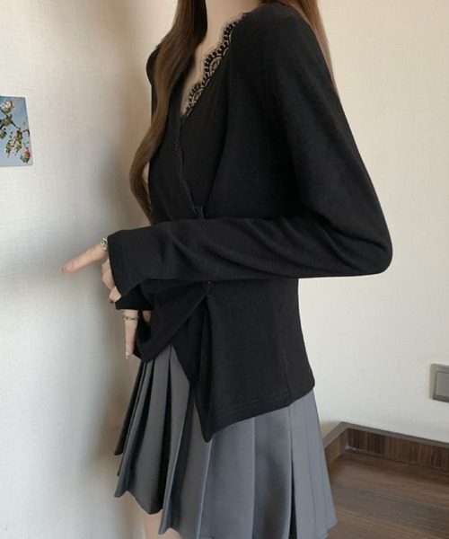 2ly2(トゥーリートゥー)の「レース×アシンメトリーデザイントップス(Tシャツ/カットソー・レディース・ホワイト/ブラック/グレー・FREE)」の22枚目の写真
