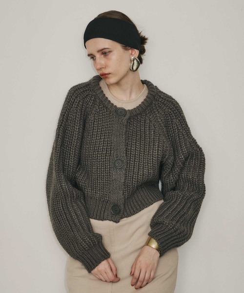 room153（ルームイチゴサン）の「2wayチャンキークロップドニット（ニット/セーター・レディース・チャコールグレー/ベージュ・FREE）」の7枚目の写真