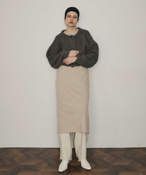 room153（ルームイチゴサン）の「2wayチャンキークロップドニット（ニット/セーター・レディース・チャコールグレー/ベージュ・FREE）」の10枚目の写真
