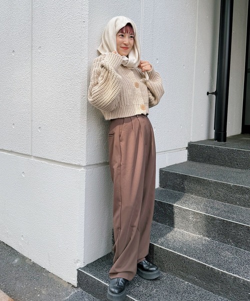 room153（ルームイチゴサン）の「2wayチャンキークロップドニット（ニット/セーター・レディース・チャコールグレー/ベージュ・FREE）」の19枚目の写真