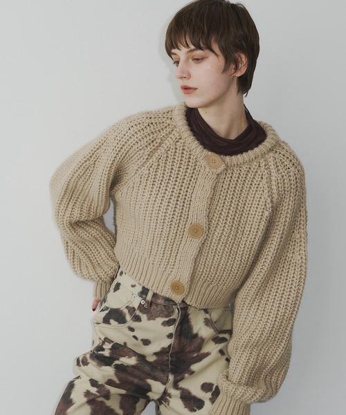 room153（ルームイチゴサン）の「2wayチャンキークロップドニット（ニット/セーター・レディース・チャコールグレー/ベージュ・FREE）」の15枚目の写真