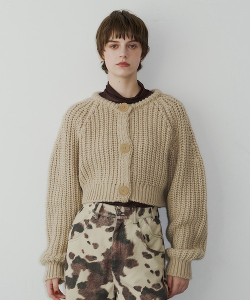 room153（ルームイチゴサン）の「2wayチャンキークロップドニット（ニット/セーター・レディース・チャコールグレー/ベージュ・FREE）」の14枚目の写真