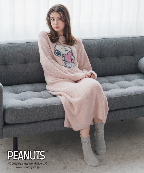 セール】2025秋冬新作 PEANUTSデザインルームウェアワンピース