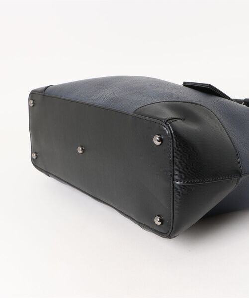 m.f.editorial（エムエフエディトリアル）の「【A4対応】m.f.エディトリアル メンズ ムラ型押し トートバッグ（トートバッグ・メンズ・ブラック/ネイビー・FREE）」の4枚目の写真