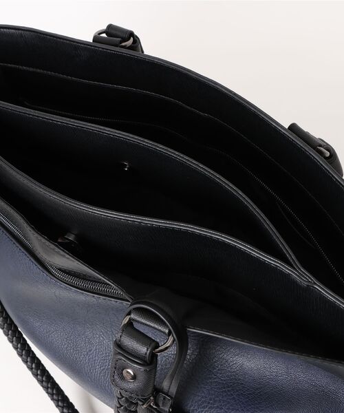 m.f.editorial（エムエフエディトリアル）の「【A4対応】m.f.エディトリアル メンズ ムラ型押し トートバッグ（トートバッグ・メンズ・ブラック/ネイビー・FREE）」の5枚目の写真