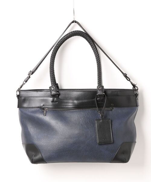 m.f.editorial（エムエフエディトリアル）の「【A4対応】m.f.エディトリアル メンズ ムラ型押し トートバッグ（トートバッグ・メンズ・ブラック/ネイビー・FREE）」の7枚目の写真