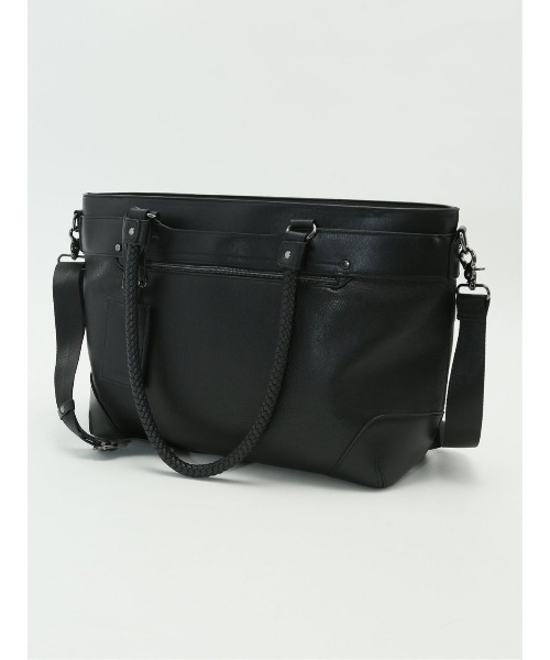 m.f.editorial（エムエフエディトリアル）の「【A4対応】m.f.エディトリアル メンズ ムラ型押し トートバッグ（トートバッグ・メンズ・ブラック/ネイビー・FREE）」の11枚目の写真