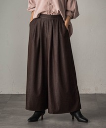フレアヘムキュロットパンツ≪洗濯機で洗える/セットアップ対応≫