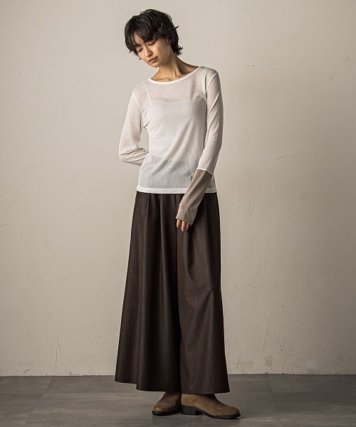 MAYSON GREY(メイソングレイ)の「フレアヘムキュロットパンツ≪洗濯機で洗える/セットアップ対応≫(その他パンツ・レディース・ネイビー/ブラウン/チャコールグレー・M)」の14枚目の写真