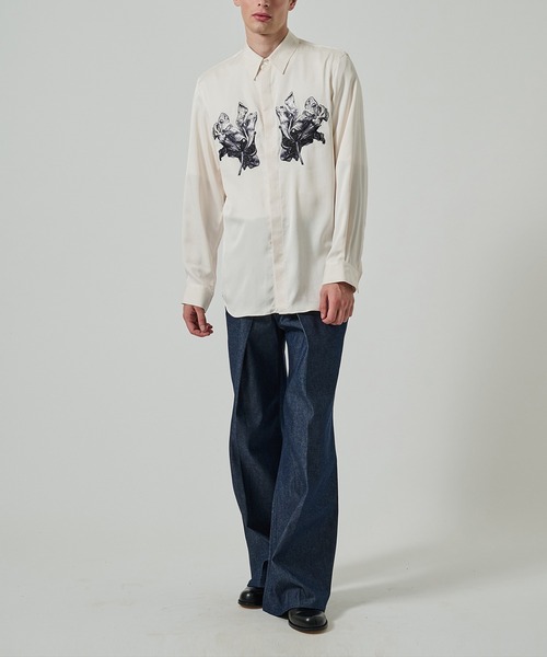 TAAKK（ターク）の「【TAAKK】EMBRIDERY SHIRTS（シャツ/ブラウス・メンズ・ブラック/ホワイト・2/3）」の3枚目の写真