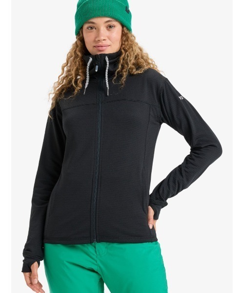 ROXY(ロキシー)の「VERTERE FULL ZIP /ロキシージップアップハイネックスノーレイヤー(スウェット・レディース・ブラック・SMALL/LARGE)」の1枚目の写真