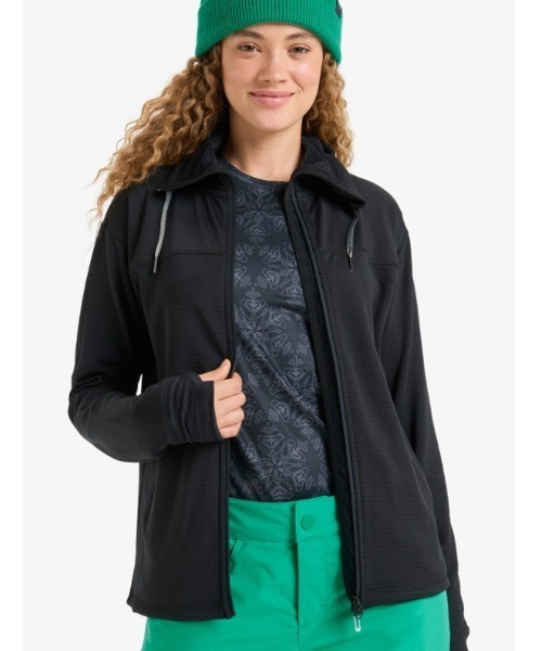 ROXY(ロキシー)の「VERTERE FULL ZIP /ロキシージップアップハイネックスノーレイヤー(スウェット・レディース・ブラック・SMALL/LARGE)」の6枚目の写真