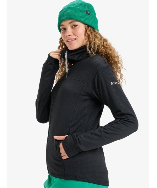 ROXY(ロキシー)の「VERTERE FULL ZIP /ロキシージップアップハイネックスノーレイヤー(スウェット・レディース・ブラック・SMALL/LARGE)」の7枚目の写真