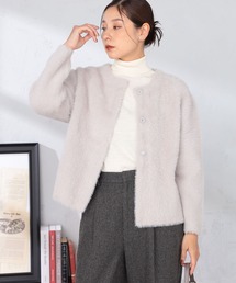 ニットファーカーディガン