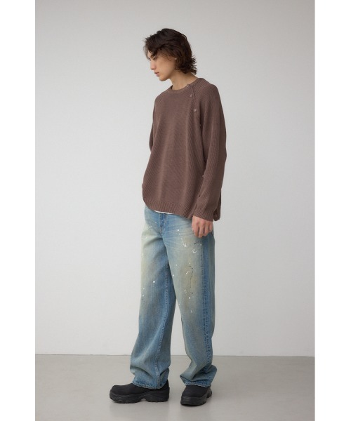 AZUL by moussy(アズールバイマウジー)の「ショルダーボタンニットトップス(ニット/セーター・メンズ・ブラック/ブラウン/ベージュ・SMALL/MEDIUM/LARGE)」の17枚目の写真