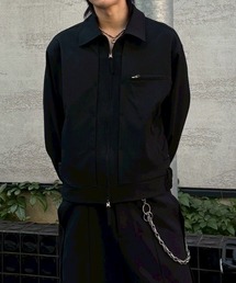 Chikashitsu +（チカシツプラス）の「【Chikashitsu +】pin tuck stripe blouson / 【チカシツプラス】ピンタックストライプブルゾン（ブルゾン）」