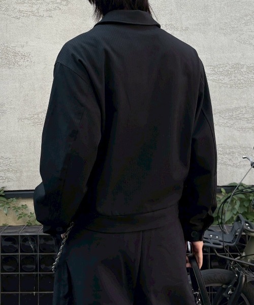 Chikashitsu +(チカシツプラス)の「【Chikashitsu +】pin tuck stripe blouson / 【チカシツプラス】ピンタックストライプブルゾン(ブルゾン・メンズ・チャコール/ブラック・L/M)」の10枚目の写真